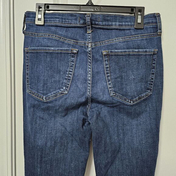 Free People Jeans Women's 29 (30x28) Blue Skinny Mid-Rise Distressed Ripped - Picture 6 of 7